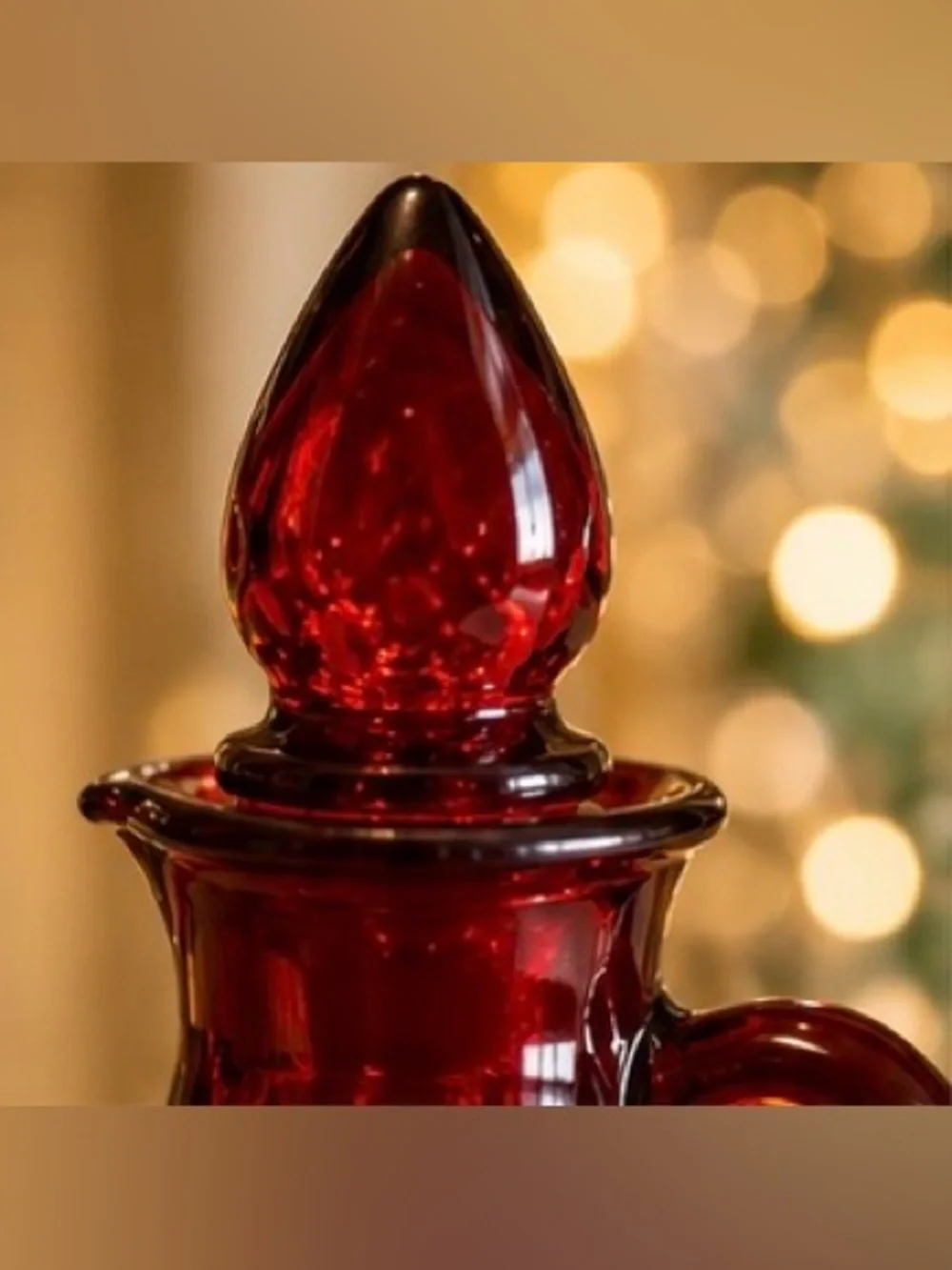 Vintage Avon Ruby Red Glass Decanter Collectible